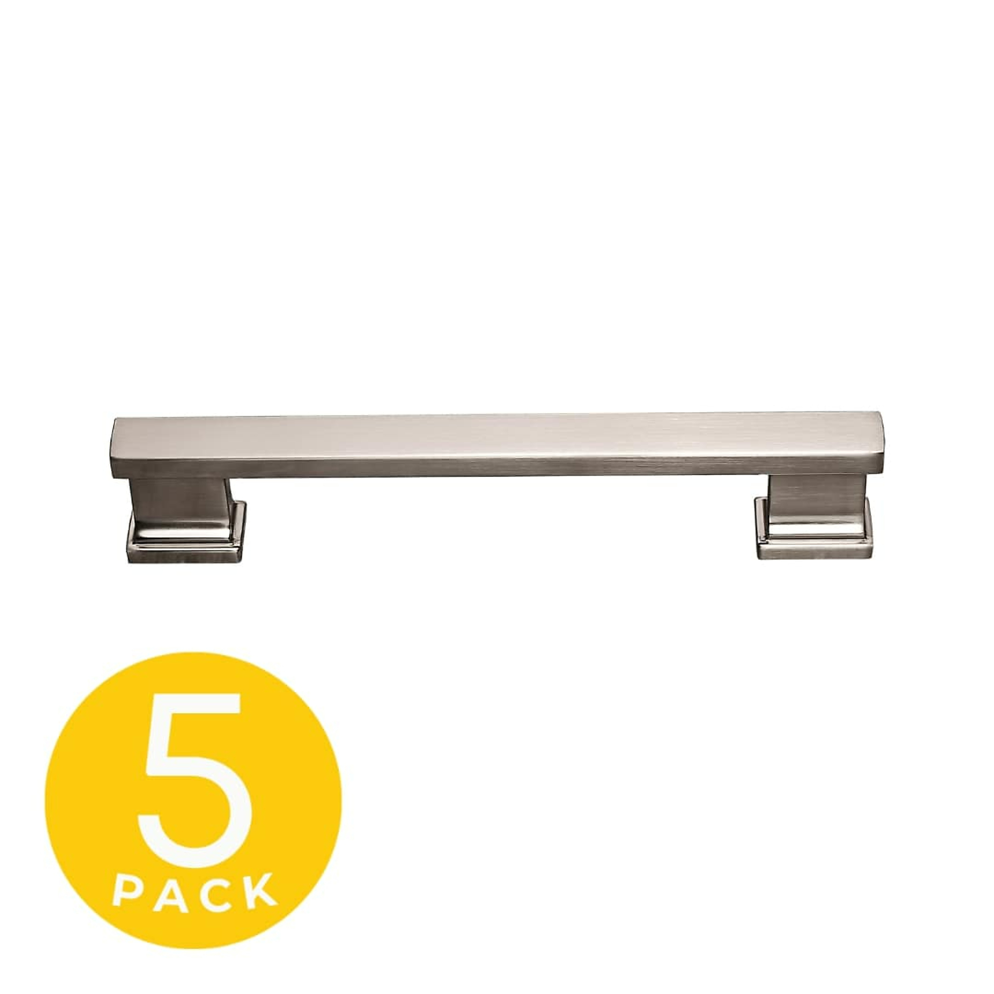 Sapphire Hexa Series Cabinet Handle/Pull — 5in. Center-to-Center, Brushed Satin Nickel, 5-Pack, Model# SP-2891-128-BSN-5